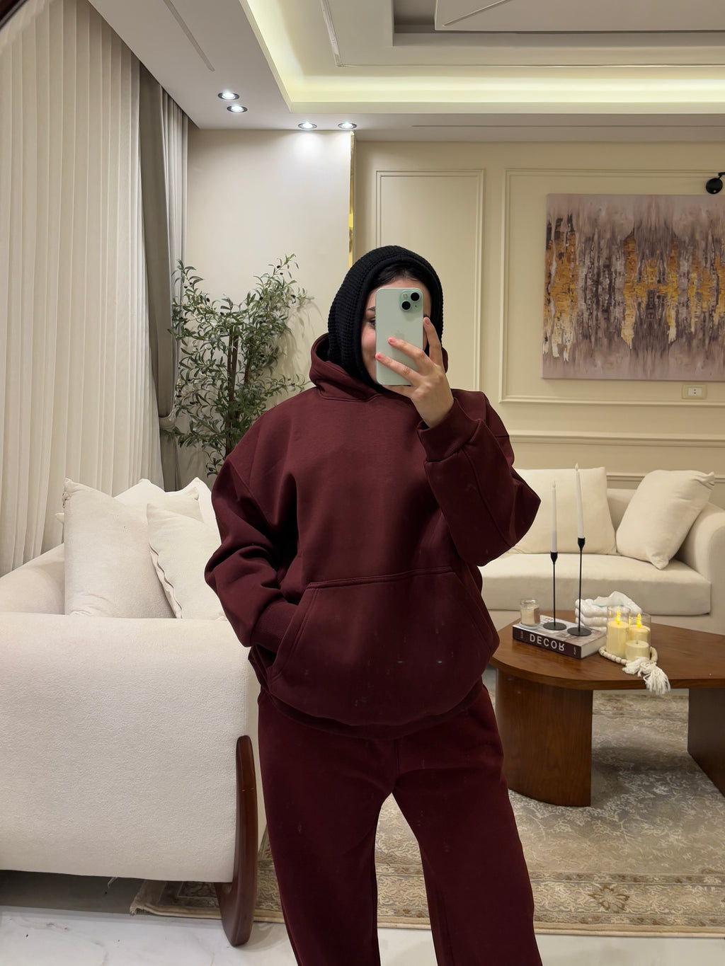 Hoodie & Pants Set (Bugundy)